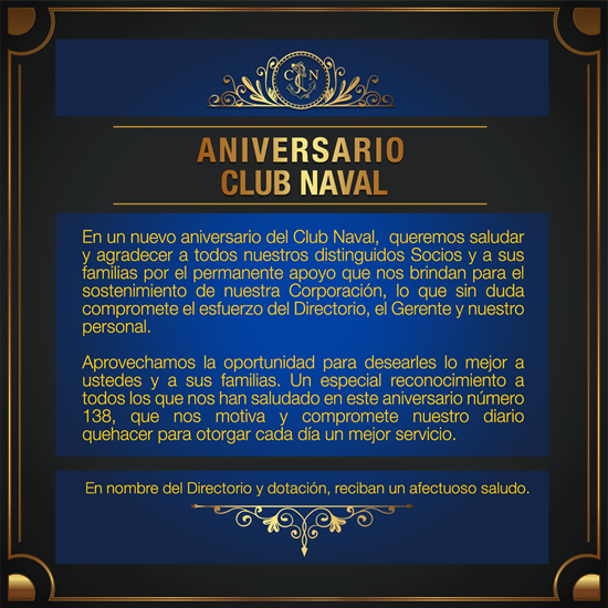 Invitación - Aniversario Club Naval