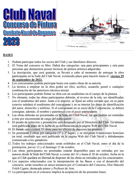 Bases Concurso de Pintura Combate Naval de Angamos 2023
