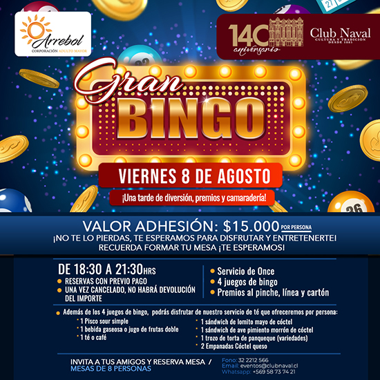 Gran Bingo -  Viernes 8 de Agosto